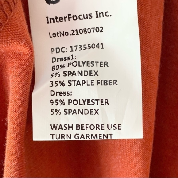 SALE! NEW 𝅺PATPAT Burnt Orange Knit Maternity Dress Small - Picture 8 of 9